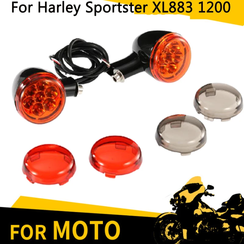 

Motorcycle LED Rear Turn Signal Light Indicator Amber With Bracket Fit For Harley Sportster XL883 1200 1992-2019