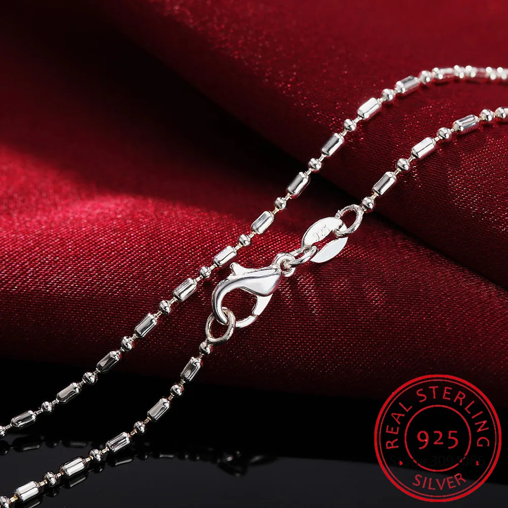 

New Sale 40cm-75cm Tiny Real 925 Sterling Silver Slim Round Slub Chain Choker Necklace Women Jewelry Italy Collier Collares Gift