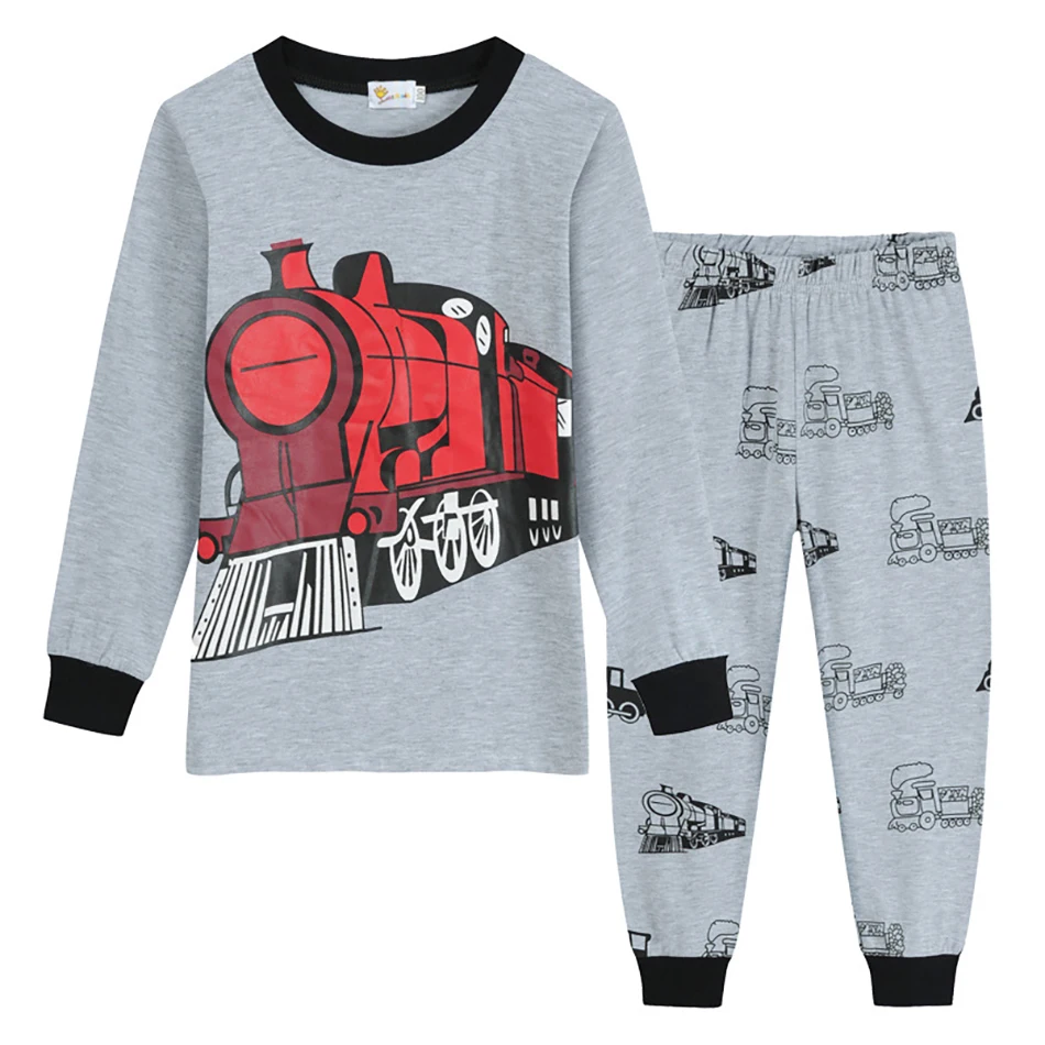 Children Pajamas Cartoon Sleepwear Kids Pajamas For Girls Toddler Baby Outfits Child Pyjama Boys trainCotton Clothes Pants Set