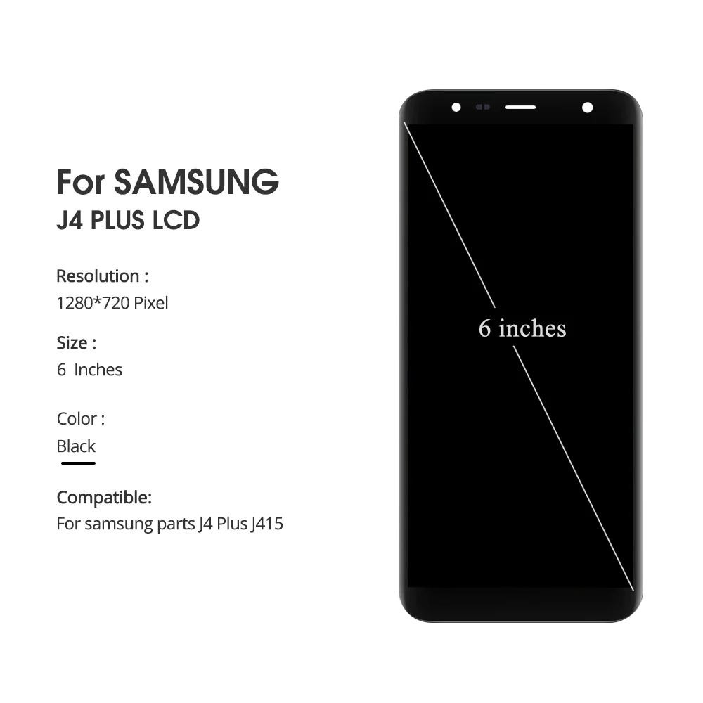 100% Оригинальный сенсорный ЖК дисплей для Samsung Galaxy J4 + 2018 Plus J415 J415F J410 J6 Prime J610|Экраны
