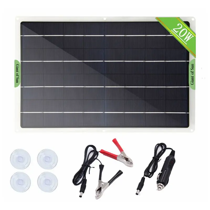 20W Dual USB Solar-Panel Charging Portable IP65 Waterproof | Электроника