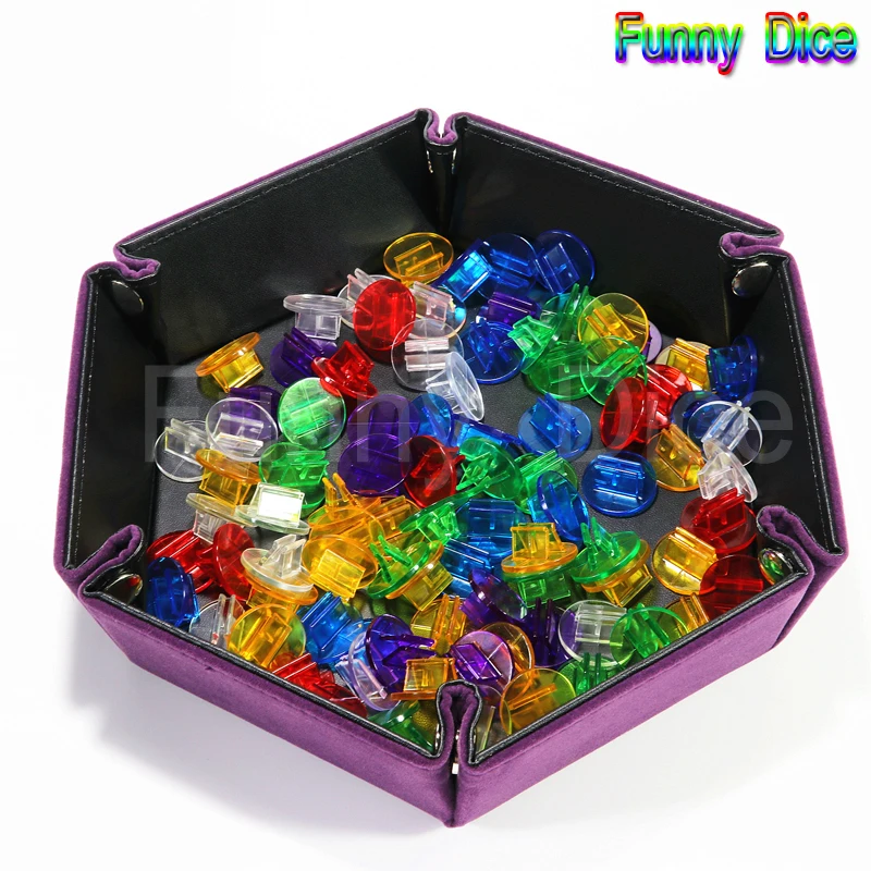 Игральные кости из искусственной кожи складной шестигранник 6 цветов лоток