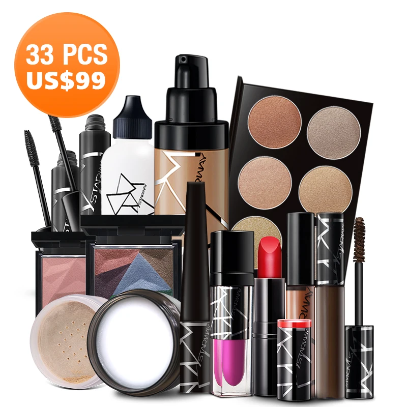 STARWAY Профессиональный 33 шт. косметический набор Whloesale цена губная помада основа