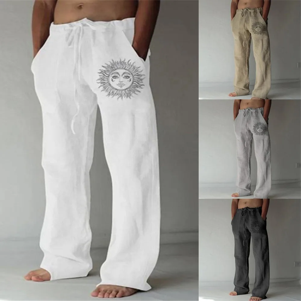 Мужские повседневные мешковатые спортивные брюки пляжные праздничные штаны для