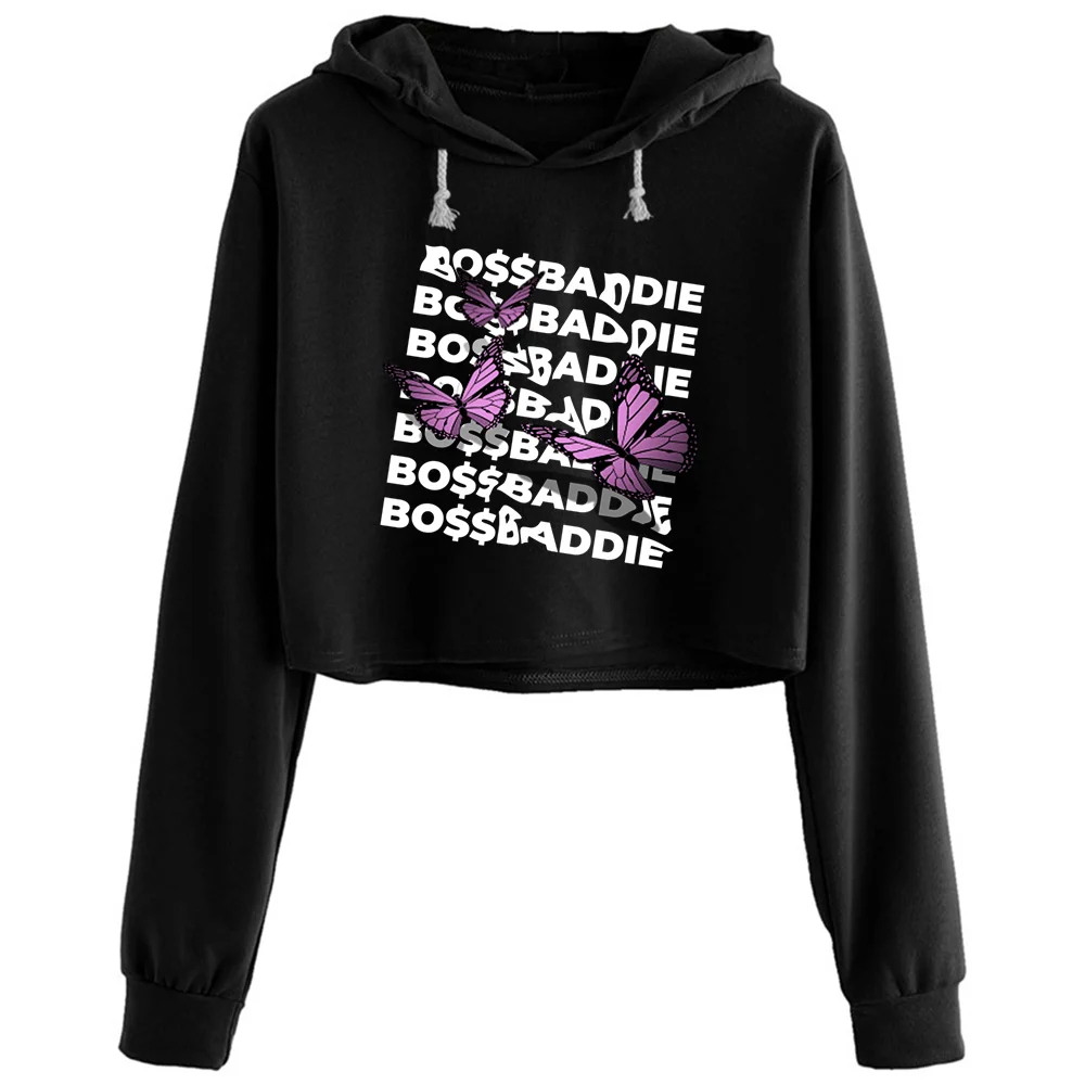 

Короткие худи Bo $ Baddie с растительной кислотой женские в эстетике Kpop корейский пуловер Y2k для девочек