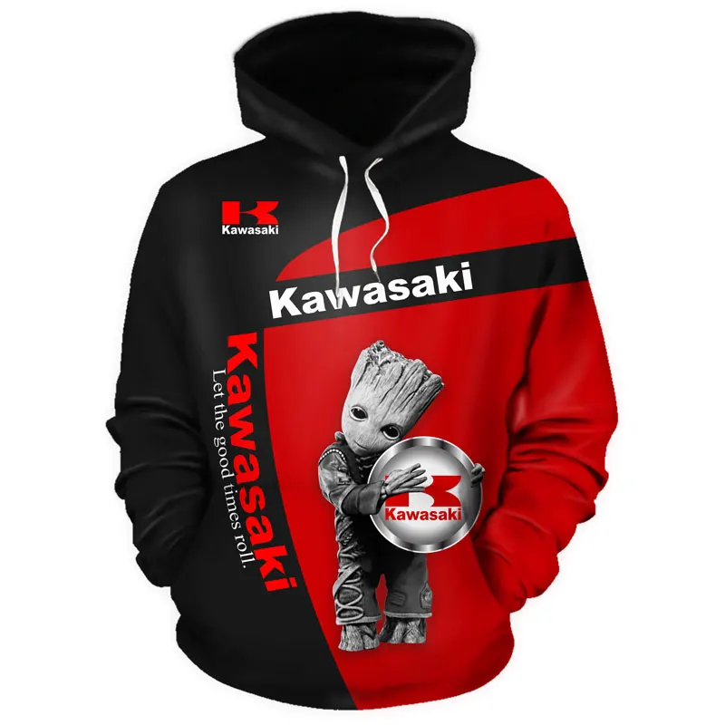 

Толстовка мужская с логотипом мотоцикла Kawasaki, уличная куртка для пересеченной местности, брендовая спортивная одежда в стиле Харадзюку
