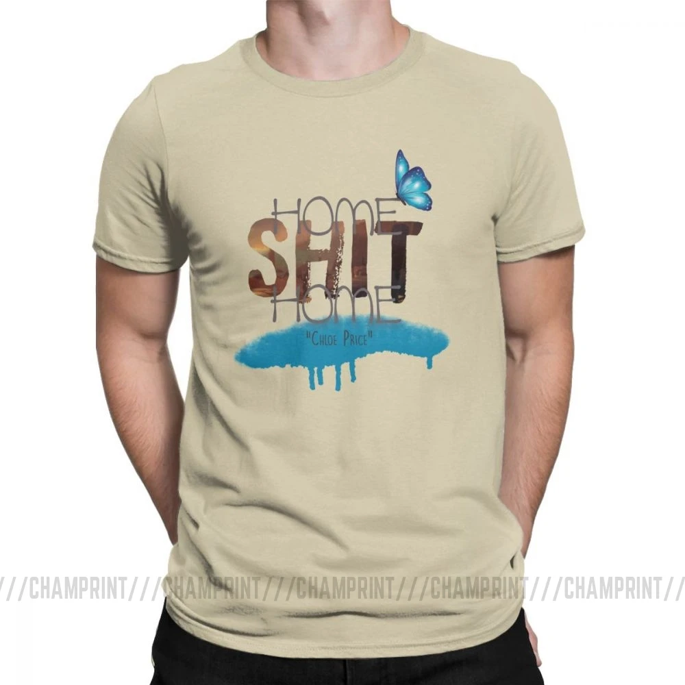 Home Shit Home Life Is Strange мужские футболки, винтажные футболки с коротким рукавом и круглым вырезом, футболка из чистого хлопка, одежда для вечеринок - Цвет: Хаки