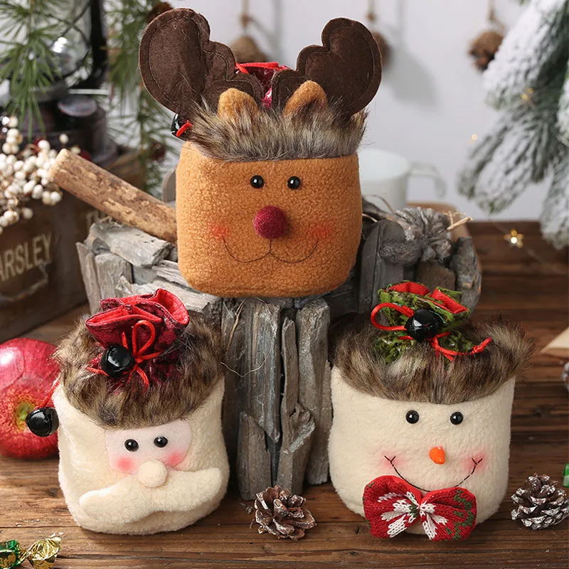 1 шт. рождественские детские сумки для конфет хлопковый мешочек с Санта-Клаусом