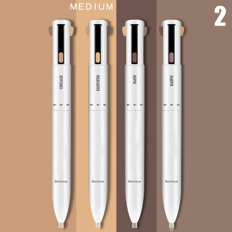 New 4 in 1 Easy to Wear Eyebrow Contour Pen Defining Highlighting Eyebrow Microblading SCI88