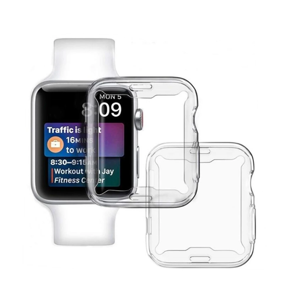 

For iWatch Case Ultra Clear Slim TPU Full Coverage Shockproof Screen Protector Compatible with Apple Watch 38mm 42mm 40mm 44mm.