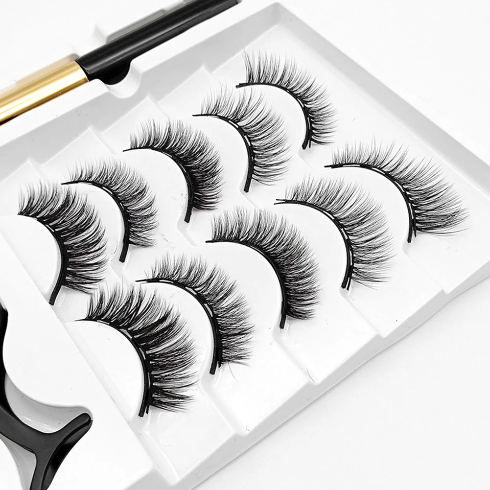 Easy Apply Extension Magnetic Eyeliner Kit Liquid Gift Long Lasting No Glue Reusable Makeup Tool Ultra Thin With False Eyelashes | Красота и