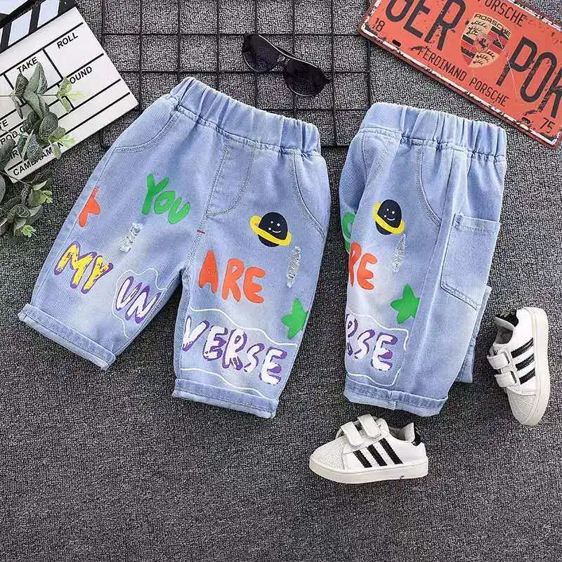 

Boys Shorts New Cartoon Boy's Soft Denim Shorts Summer 1-8 Years Short Pants Kids Pocket Shorts Casual Clothes Children's Shorts