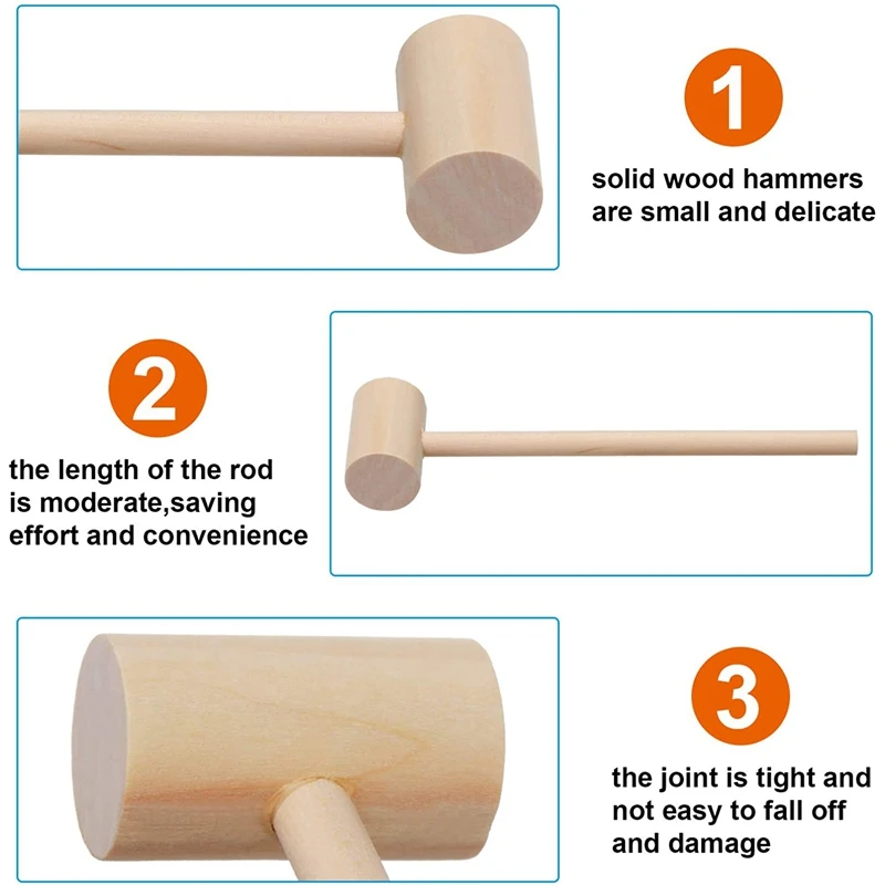 

15Pcs Crab Lobster Hammer Seafood Tool Kit, Including Lobster Mallets Crab Leg Forks and Crab Crackers, Nut Crackers