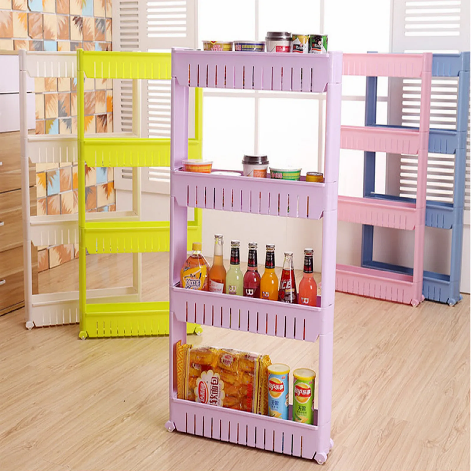 Полка для хранения кухонной тележки полка тонкая раздвижная колонна пластиковый