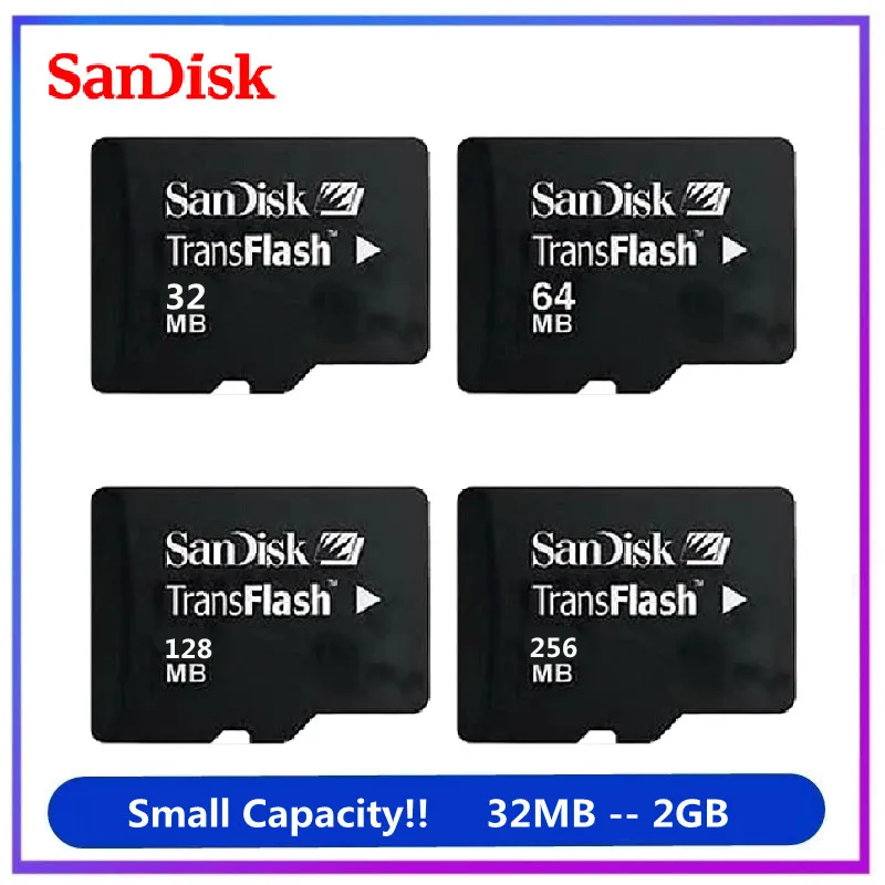Original!! 10pcs/lot Sandisk 32MB 64MB 128MB 256MB 512MB 1GB 2GB Micro SD Card Standard Flash Card Memory Microsd TF Card