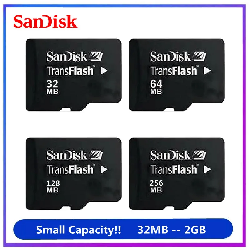 Оригинал! 10 шт./лот Sandisk 32 Мб 64 128 МБ 256 512 1 Гб 2 Micro SD карта памяти стандартная