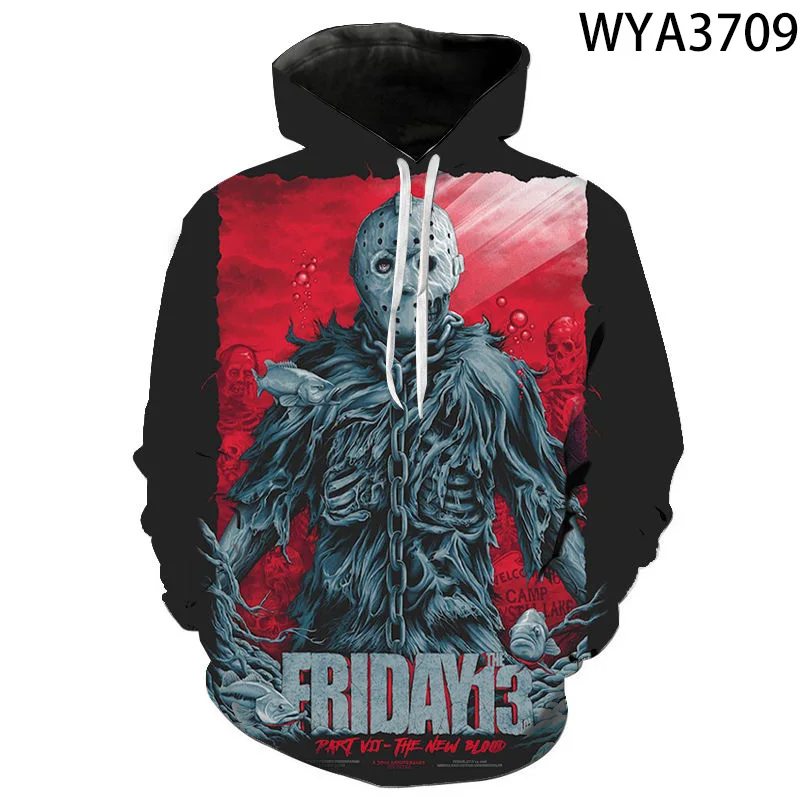 

3D Print Men Women Children Long Sleeve Jason Voorhees Hoodies Casual Cool Sweatshirts Horror Movie Friday The 13th Pullover