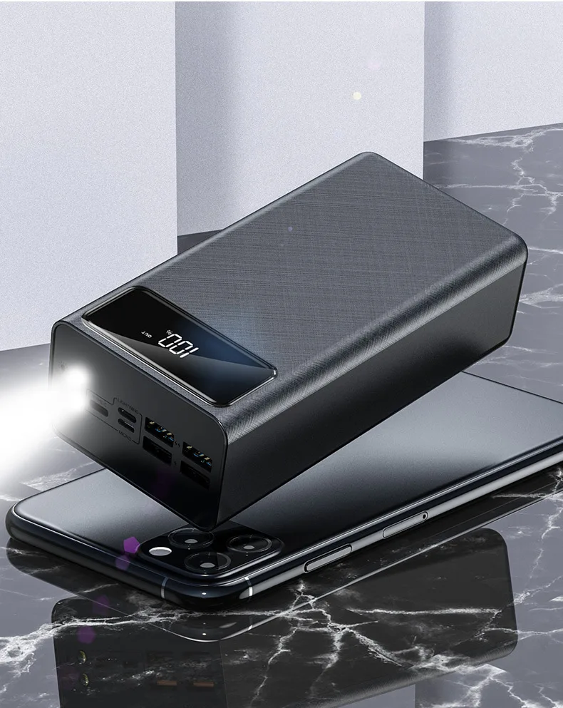 Внешний аккумулятор на 50000 мА · ч подходит для iPhone Xiaomi Samsung 4USB портативный