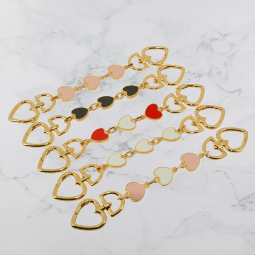 

1pc/set DIY Love-shaped Bag Extension Chain Hanging Buckle Sweet All-match Alloy Bag Strap Armpit Bag Transformation Accessories