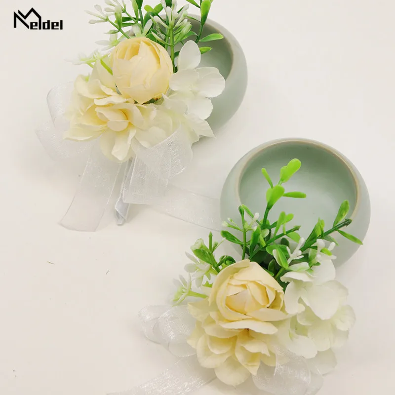 Искусственный браслет на запястье для невесты Шелковая Роза лучший мужской