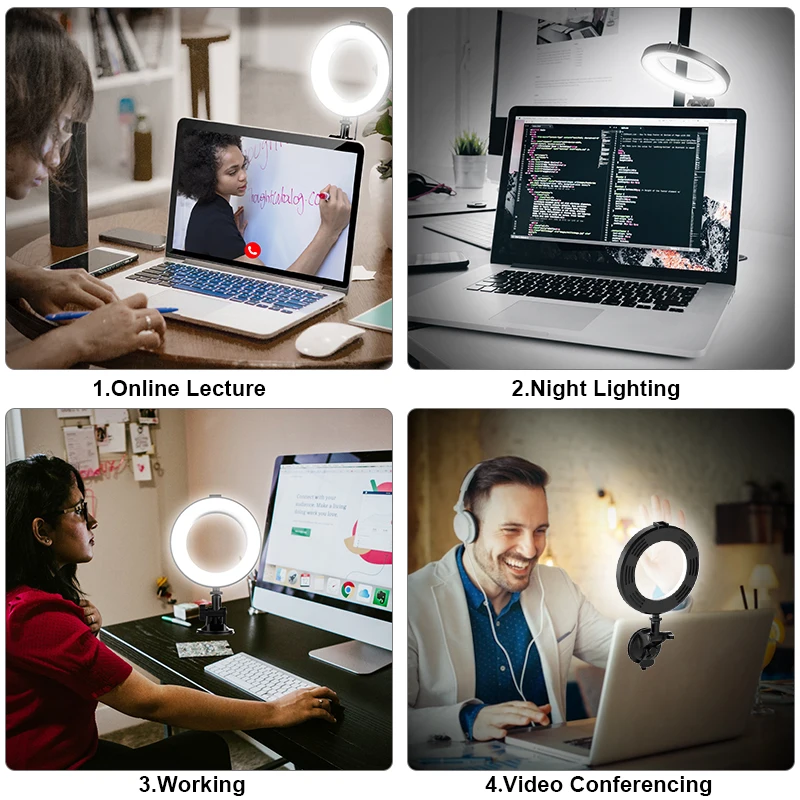 

VIJIM CL05 6.3'' Ring Light for Laptop Video Conference Lighting Kit with Suction Cup Office Zoom Lighting for Youtube Live
