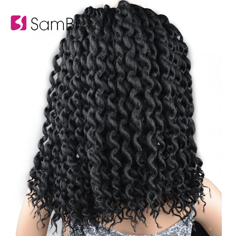 SAMBRAID Faux locs Curly вязание крючком волосы крючком косы 24 дюйм плетение волос наращивание синтетические волосы для женщин