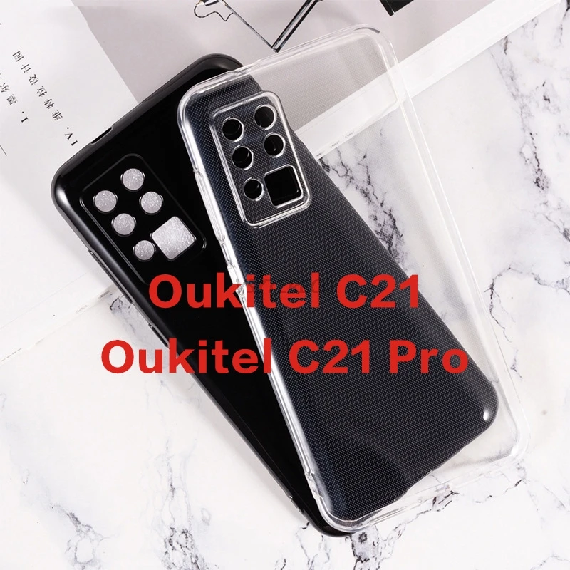 

Transparent Phone Case For Oukitel C21 Case Silicone Soft Black TPU Case For Carcasas OukitelC21 C 21 Back Cover C21 Pro Oukitel