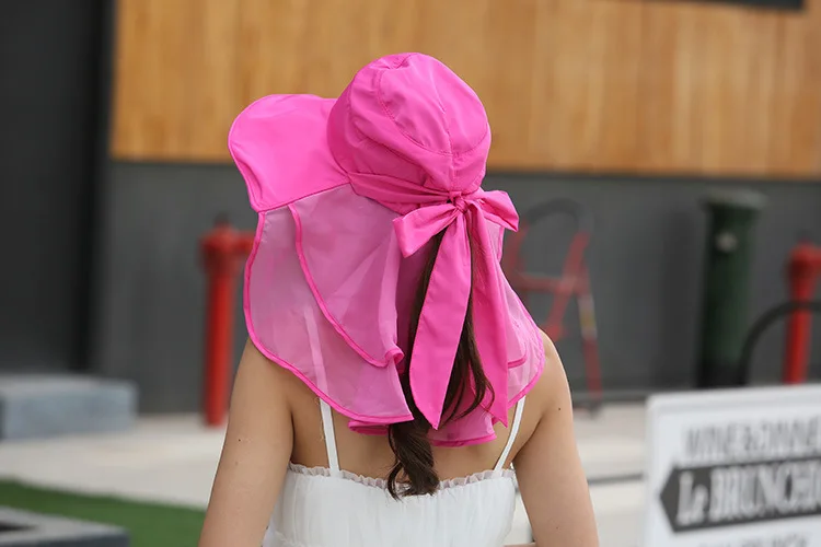 Солнцезащитные шляпы с Защита лица и шеи для женщин Sombreros Mujer Verano широкими полями