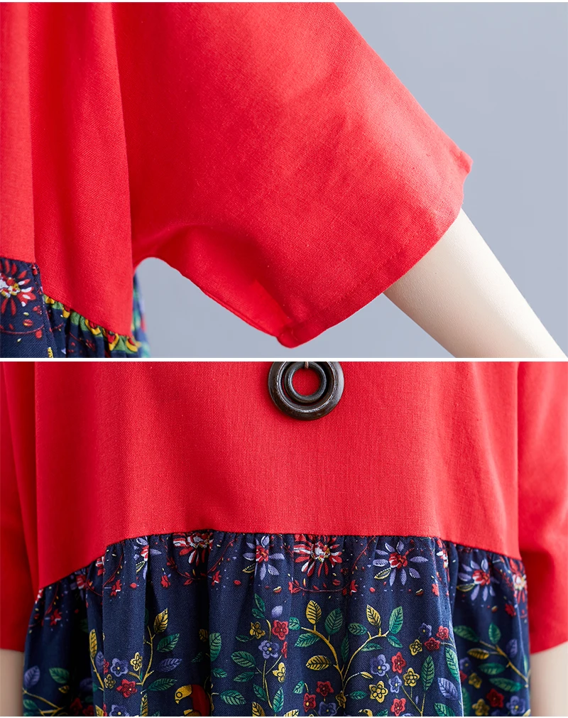 

Plus Size Dress Female New Korean Large One Size Loose Robe Fille Fashion Short Sleeve Contrast Maxi Dress for Women Summer 2021