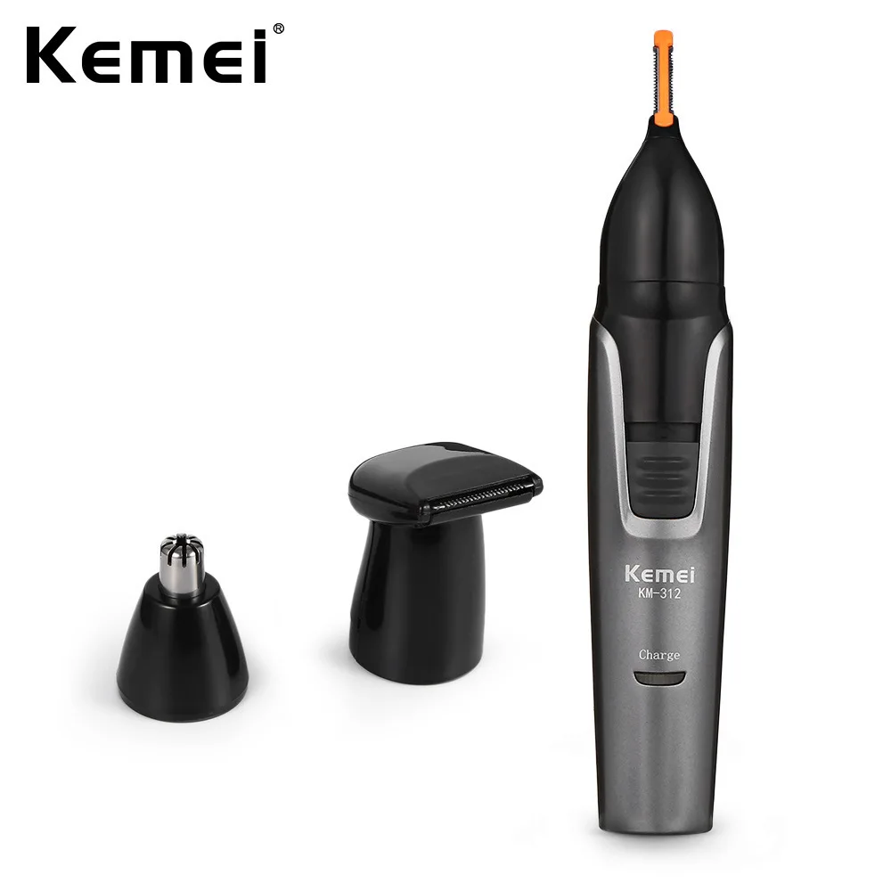 Kemei 3 в 1 перезаряжаемый съемный KM-312 для носа 220 В электрический триммер бороды и