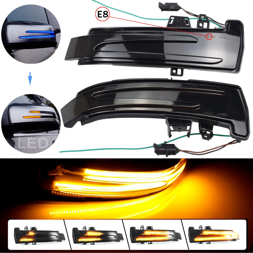 

2pcs For Mercedes Benz A Class W176 2013-2017 A180 A200 A250, A45 LED Blinker Dynamic Turn Signal Light Side Mirror Repeater