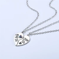 2pcs big sister little sister pendant necklace women hollow heart puzzle sis friend pendant family jewelry gifts
