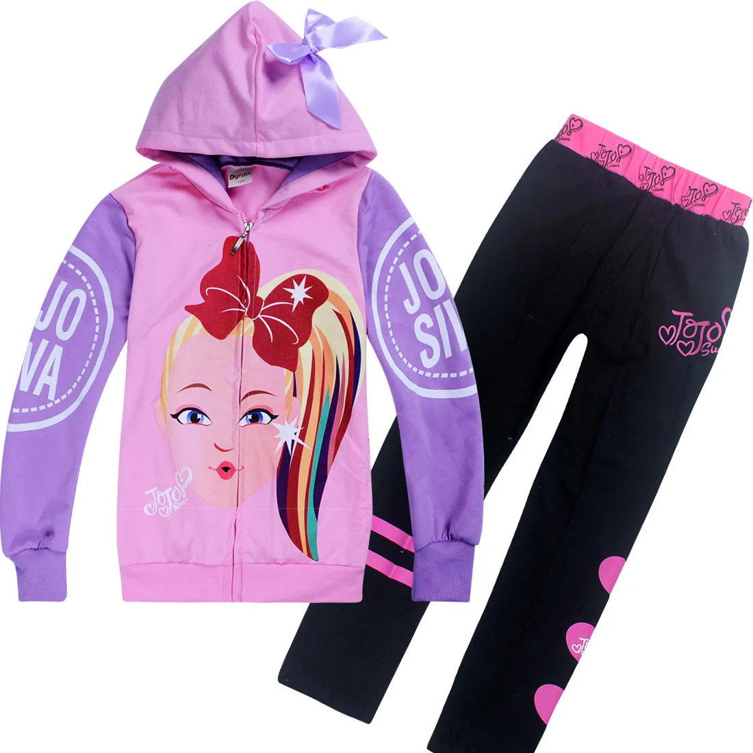 

Осенняя куртка на молнии для маленьких девочек От 4 до 12 лет JOJO Siwa, куртка, свитшоты, леггинсы, брюки, комплект детской одежды, костюм для дево...