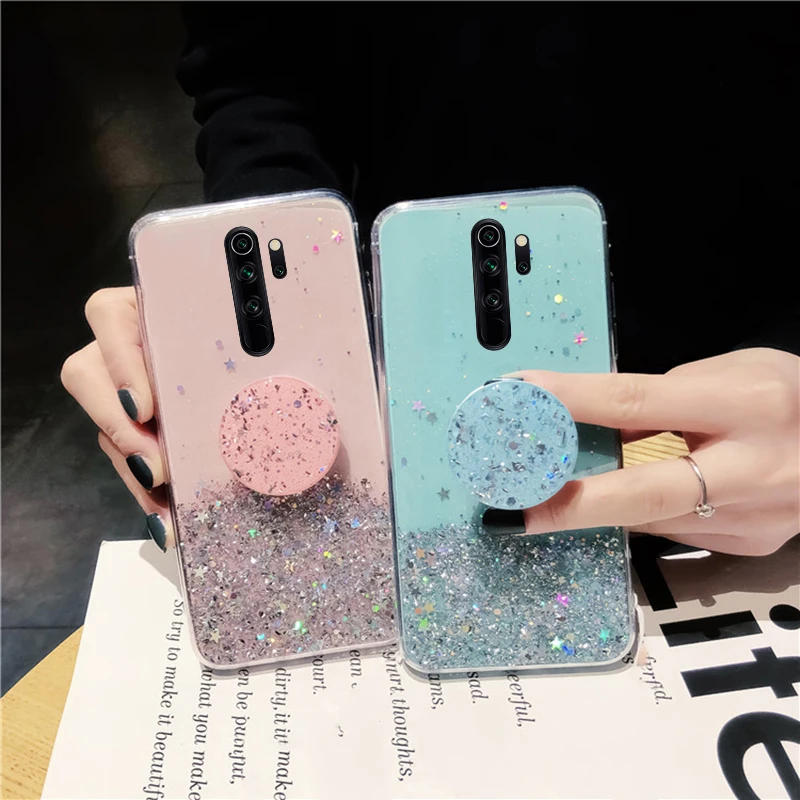 Для Redmi Note 8 Pro Чехол для Xiaomi 7 8T 7A 8A K20 K30 чехол сверкающий с блестками Mi 10 CC9 PRo 9T 9 SE A3