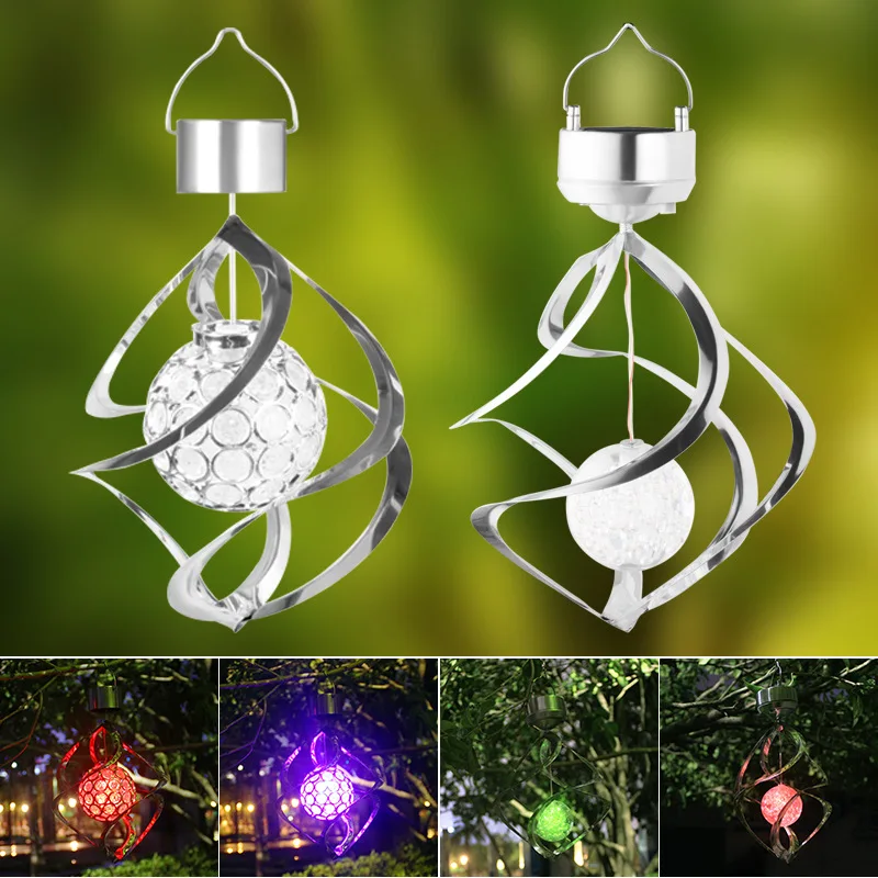 Festoon Rechargeable Led Christmas Lights Outdoor Solar Wind Landscape Lamp Colorful Decorative Waterproof Silver Rgb Lawn Bell