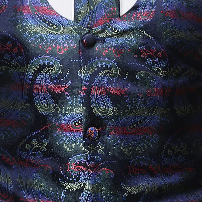 Men's Purple Paisley Dress Vest Necktie Pocket Square Set 2022 Fashion Classic Party Wedding Tuxedo Vests Waistcoat Men Gilet | Мужская