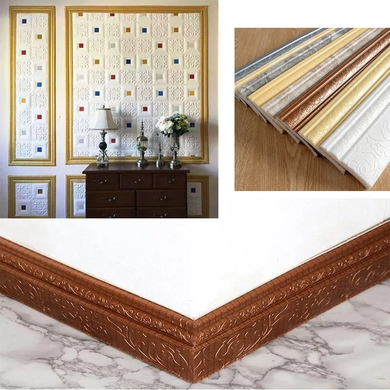 

230cm*8cm 3D Skirting Line Waist Line Wallpaper Frame Self Adhensive Waterproof