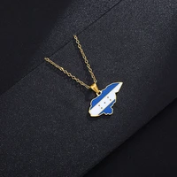 stainless steel honduras map and color flag pendant necklaces for women jewelry patriotic gifts trendy enamel maps chain jewelry