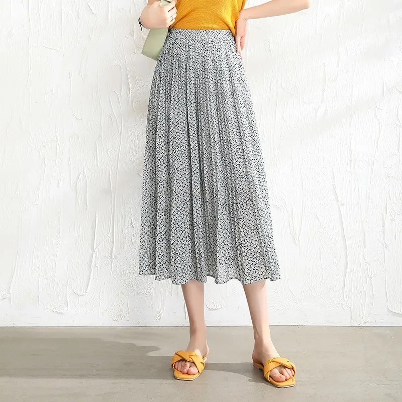 

Женская плиссированная юбка-пачка для тенниса, Пляжная кавайная юбка Jupe Punk, короткая, серая, бежевая, шифоновая юбка с цветочным рисунком, высокая талия, бандажная, сексуальная, летняя