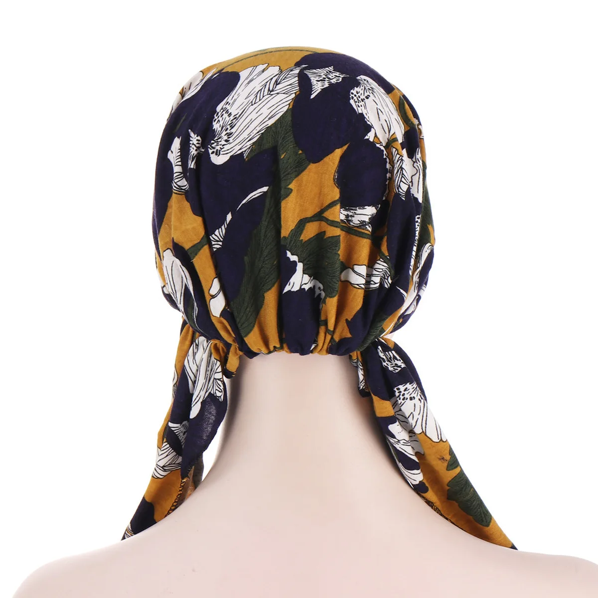 

Fashion Flower Muslim Turban Cap Cover Turban Cap Arab Wrap Head Curved Head Printing Head Polyester Cover Scarf Ladies Headwear