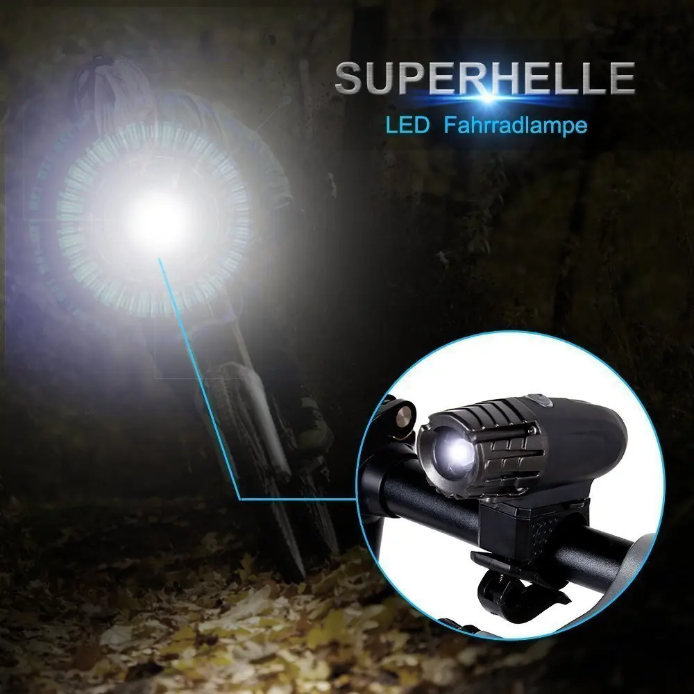 

USB Rechargeable Bike Cycling Light POWERFUL Lumen Bicycle Headlight Bicycle LED Water Resistant Front Light Safety Flashlight