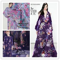 new summer silk chiffon printed fabric mulberry silk large flower fabric spring and summer dress silk scarf special offer
