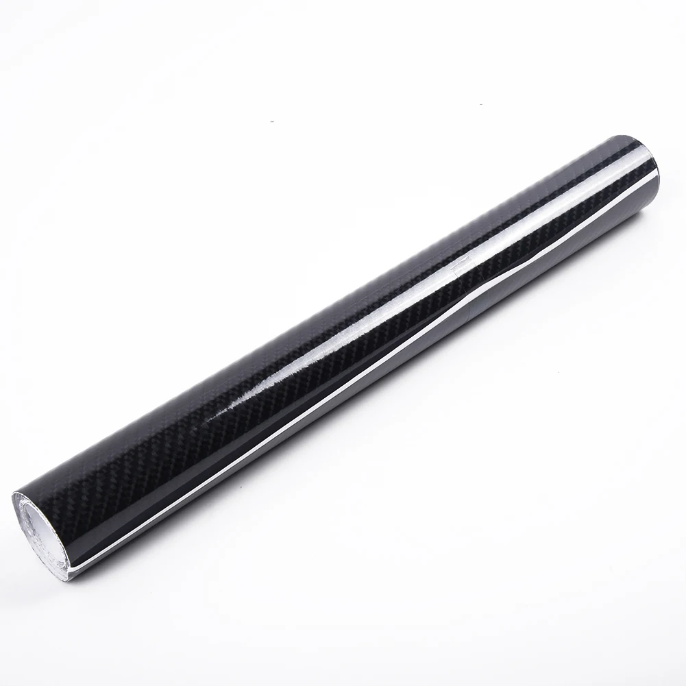 

5D Glossy Carbon Fiber Vinyl Wrap Roll Film Sticker Car Bike Black 30*152cm 1x