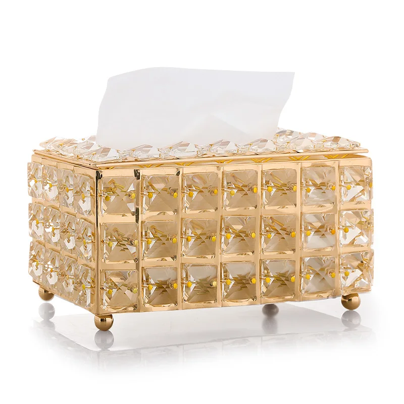 

Crystal Facial Tissue Box Holder Crystal Cube Napkin Dispenser Bedroom Office Hotel Cafe Coffee House Bar tissue boxes