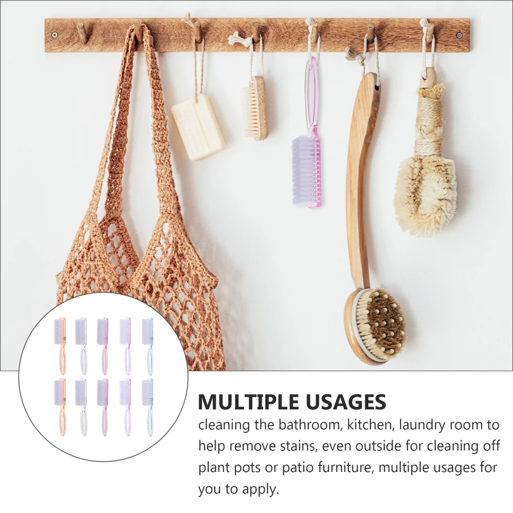 

10pcs Handle Nail Brushes Fingernail Scrub Cleaning Brushes Scrubbing Brushes