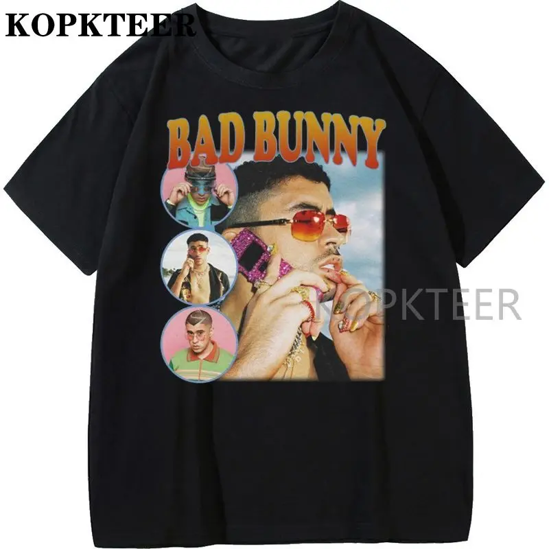 Футболка уличная одежда модная футболка Bad Bunny 3xl Мужская забавный рисунок с