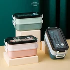 Двойной Ланч-бокс из нержавеющей стали для детей, японский Ланч-бокс, изолированный контейнер для хранения еды, контейнеры для горячей еды