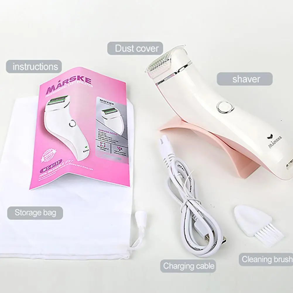 

Ladies Shaver With Base USB Charging Epilator Underarm Leg Hair Whole Body Epilator Wash