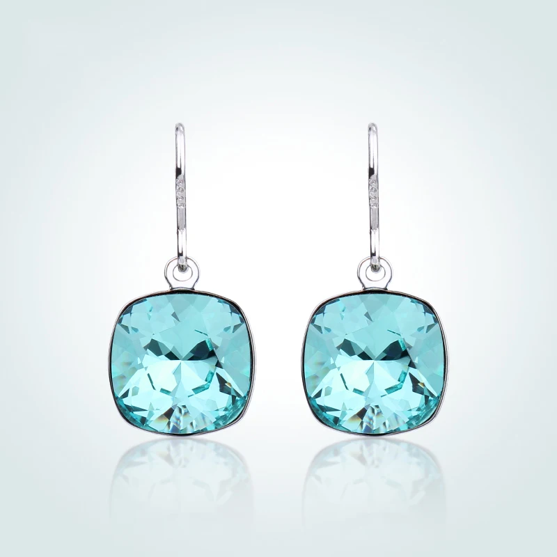 Серьги с кристаллами Swarovski для женщин, классические простые квадратные серьги-капли с кристаллами, хорошее ювелирное изделие, подарок для девочек, Brincos