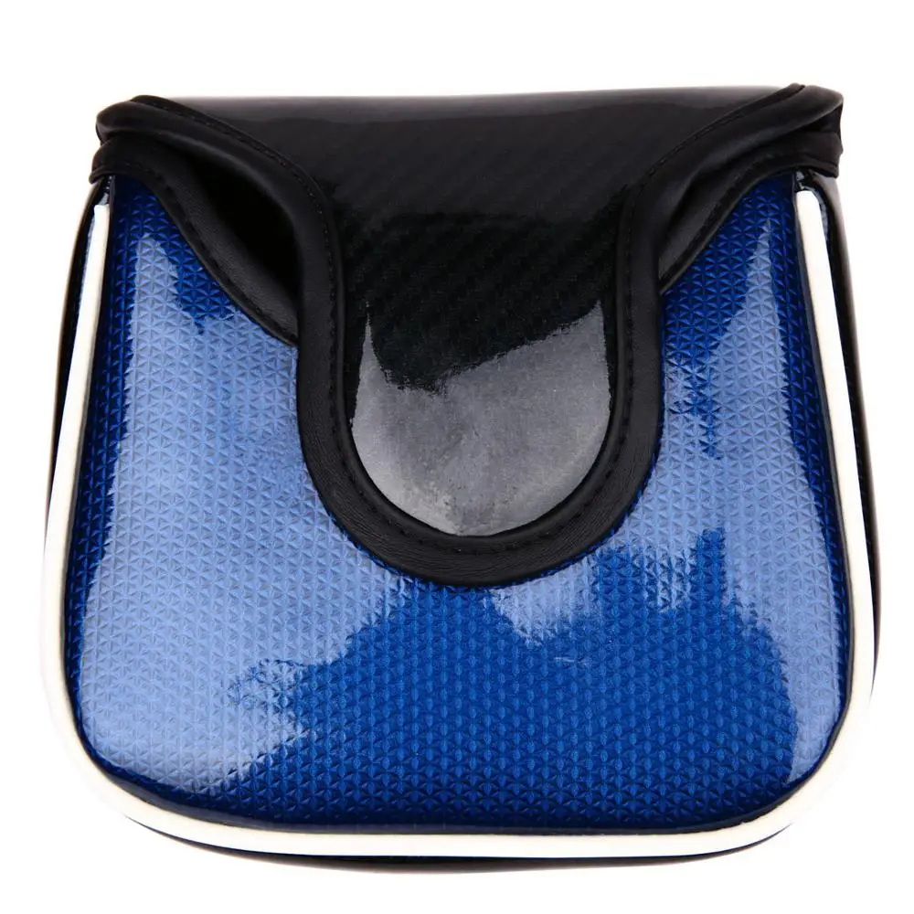 1X Blue and black 1 шт./упак. Квадратная Крышка для клюшек для гольфа из искусственной кожи чехол для гольф-клуба Магнитная застежка шлем - Цвет: 1X Blue and black
